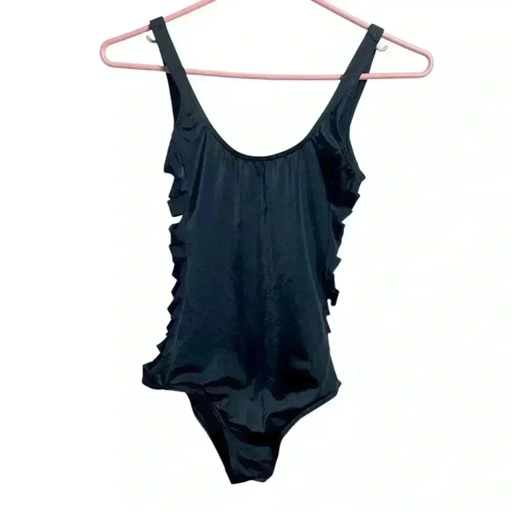 Billabong black one piece swimsuit with cutouts on the side, Size S